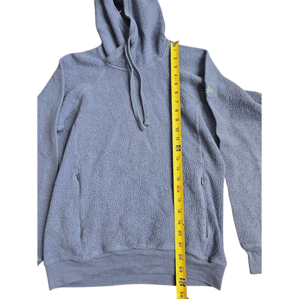Alo Yoga Womens Sherpa Hoodie Pullover Blue W4326R Size Small S - Picture 3 of 12